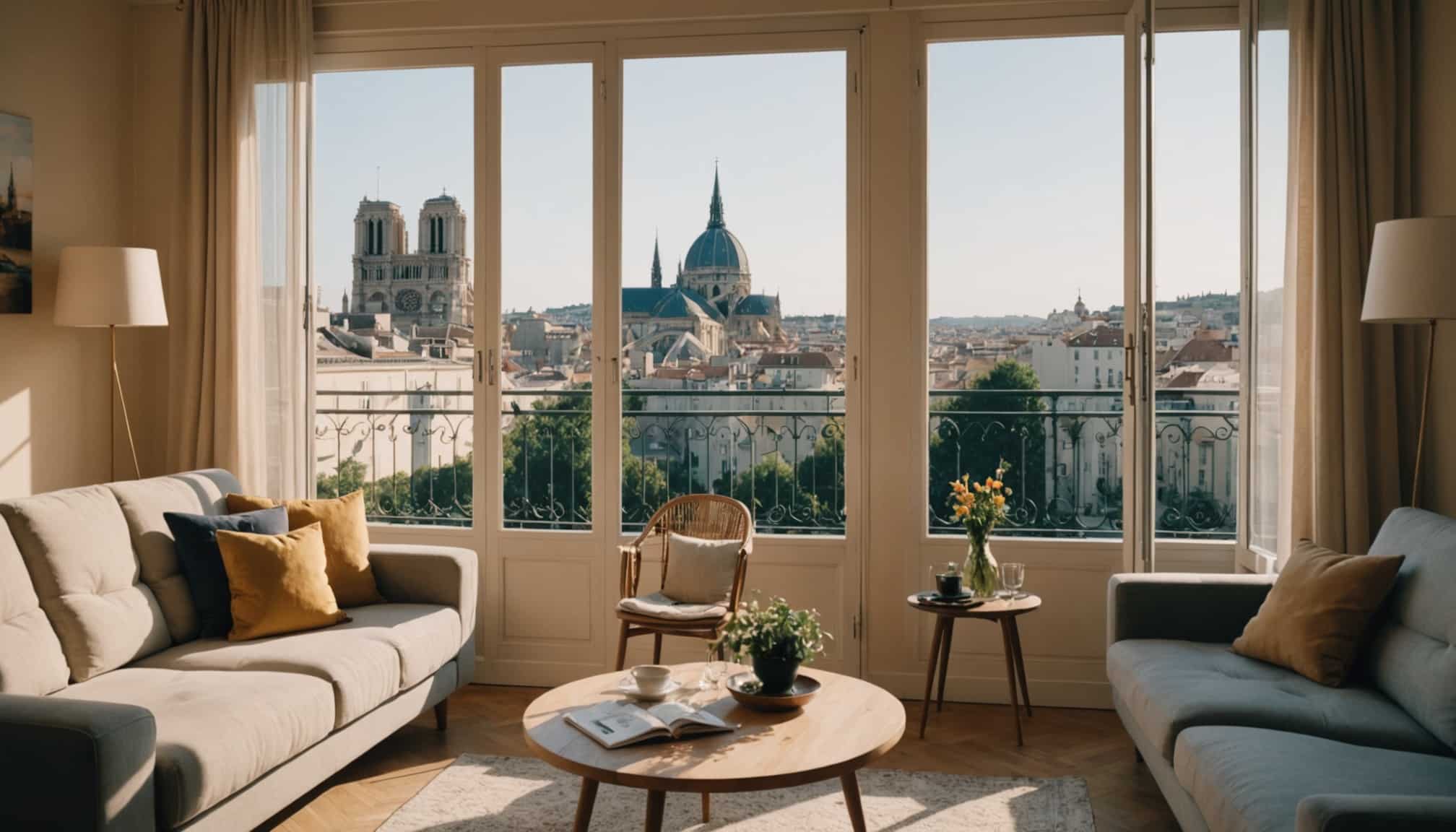 Vue d'un appartement lumineux à Nice pas cher